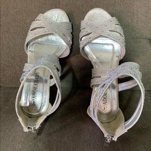 Silver Girl Dress Heels